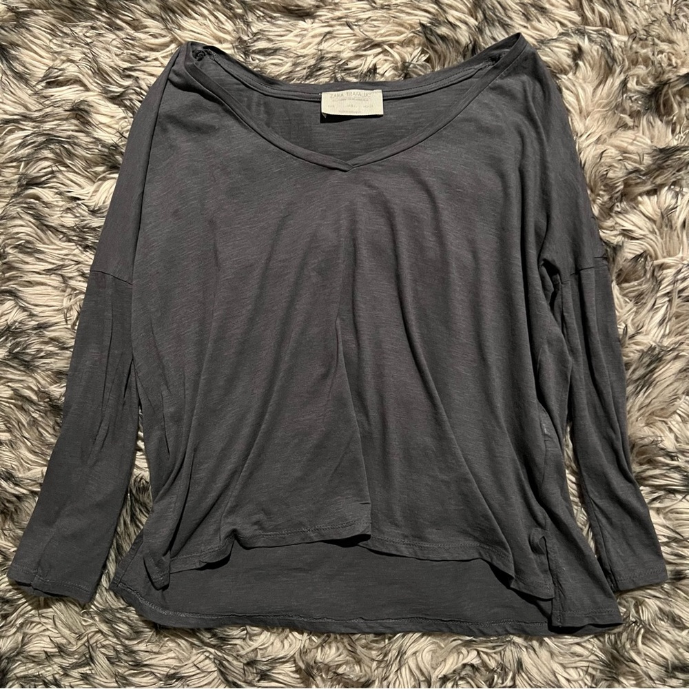 Zara grey long sleeve basic tee